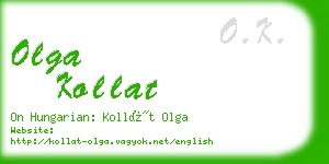 olga kollat business card